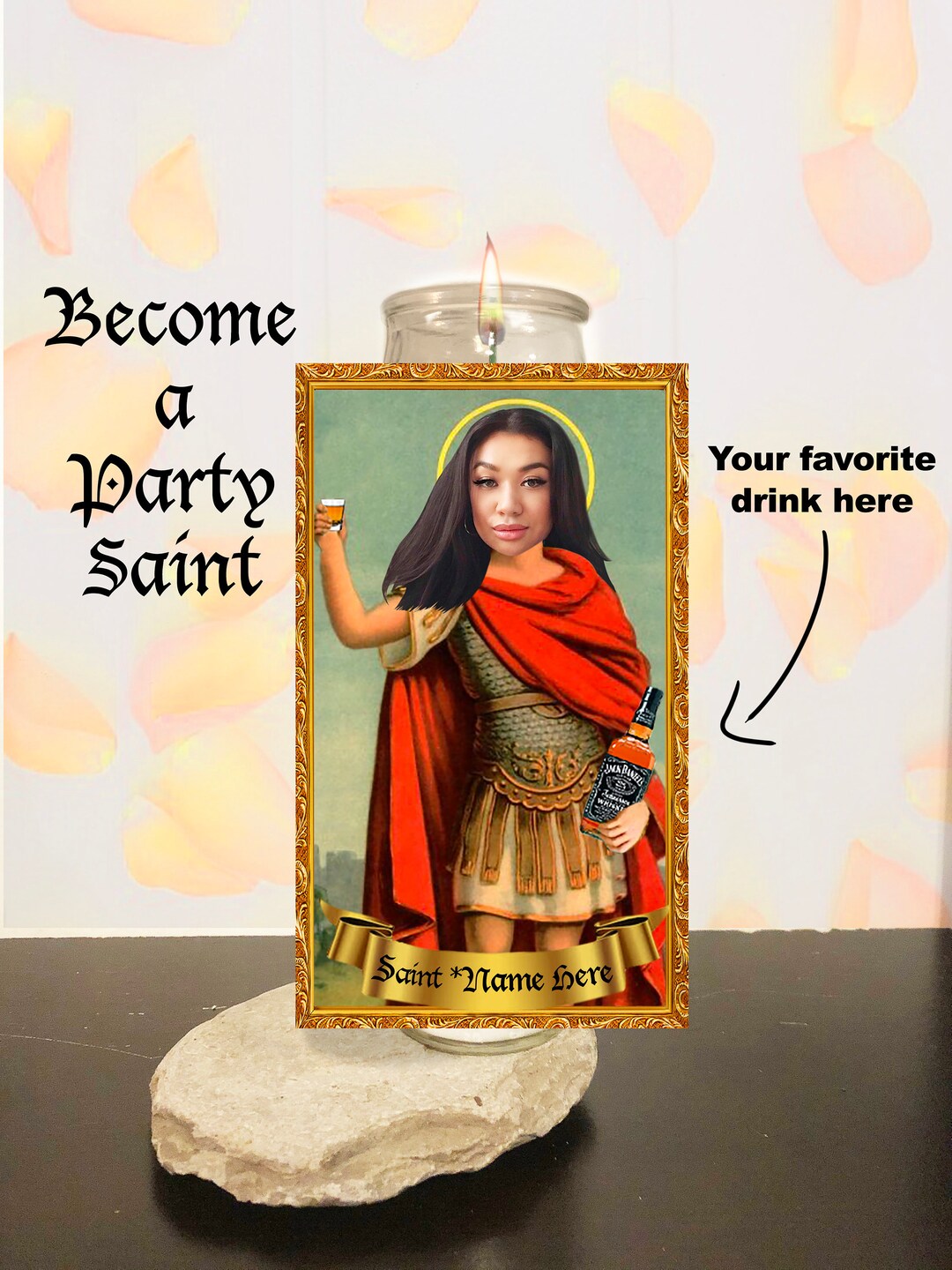 You as a Saint Custom 8 Prayer Candle Your Face on a Custom Candle