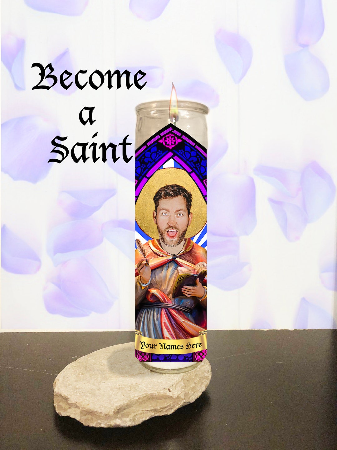 You as a Saint Custom 8 Prayer Candle Your Face as a Saint Custom Saint