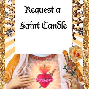 Request A Saint Custom Saint Candles Personalized Prayer Candles Custom Celebrity Prayer Candles image 2