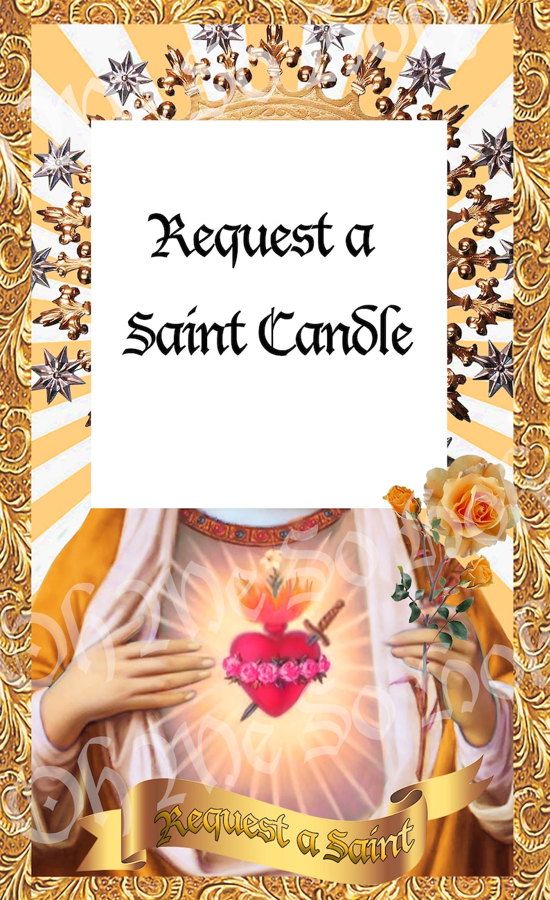 Request A Saint Custom Saint Candles Personalized Prayer Candles Custom Celebrity Prayer Candles image 2