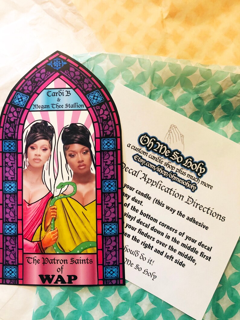 Celebrity Saint Sticker Only Celebrity Prayer Candle Decals Etsy