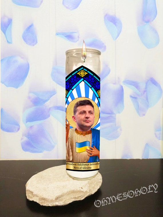 Hero Zelensky Prayer Candle Support for Ukraine Candle Etsy UK