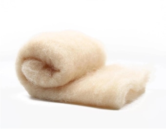 Wool batting for needle felting Wool batt beige skin color Carded spinning batt Sandstone Perendale wool Wet felting supplies Canada