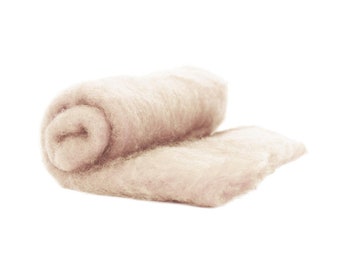Wool batting for needle felting Carded wool batts for spinning Fiber for spinning Perendale Beige natural skin