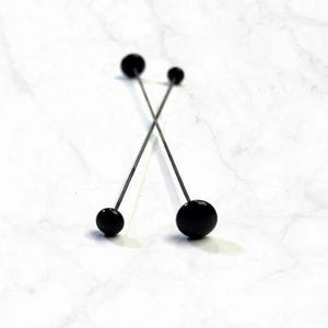 Black glass eyes on wire pin 6mm 9mm Black eyes armiguri toy Animal eyes on sticks for needle felting sculpture Art dolls Crafts Teddy bears
