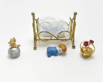 antique metal doll crib