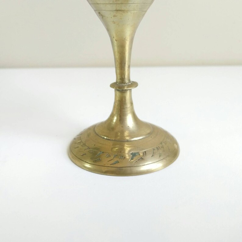 Engraved Brass Bud Vase India Etched Tall Gold Vase Indian Etsy