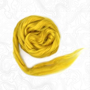 Mulberry silk top Grade A Dyed yellow silk roving Luxury spinning fiber Nuno, wet and needle felting, blending, crafts, papermaking