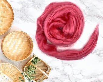 Fibra de bambú teñida Roving vegano para hilado, fieltrado, cabello de muñecas, mezclas Fibra de origen vegetal Viscosa Rayón superior Canadá
