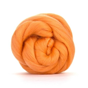 Merino wool roving for Needle felting wool combed top Spinning fiber Peach Orange Apricot Nuno, wet felting supplies