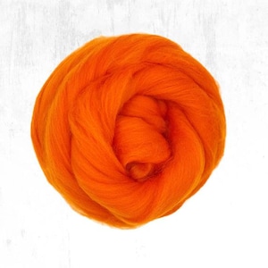 Superfine Merino wool top 18 micron Merino wool roving for felting Soft roving wool for spinning Orange fine spinning fiber Wet felting