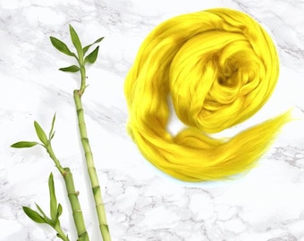 Bamboo roving for spinning Vegan wool for needle felting Silky plant based fiber Silk imitation viscose Rayon top Felting supplies Canada