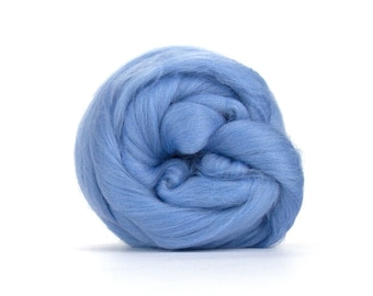Merino wool roving Felting wool Spinning fiber Felting supplies Baby light blue combed top