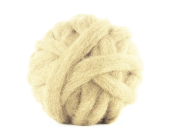 Wool roving for needle felting Fiber for spinning Corriedale carded wool Sandstone Beige Skin color