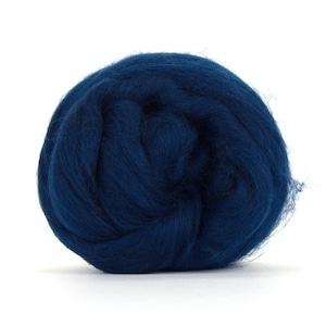 Merino tops Merino wool roving for spinning Needle felting wool Ocean Midnight dark navy blue