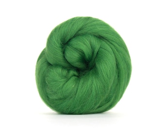 Mecha de lana verde para fieltrar Mecha de lana merino para hilar Lana para mechar Fibra para fieltrar con aguja Parte superior peinada Fibra para tejer Hierba