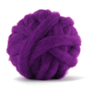 Felting wool roving for spinning Carded Corriedale roving wool for felting Spinning fiber Damson Plum Purple Violet