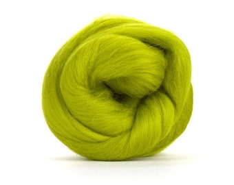 Mèche de laine Mèche de laine mérinos à filer Mèche de laine Laine à feutrer Canada Dessus fibre groseille Céleri vert chartreuse