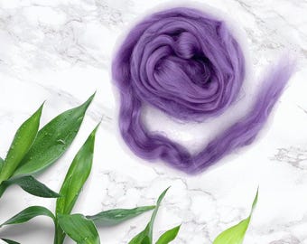 Bamboo roving for spinning Silky bamboo  fiber Plant-based vegan needle felting wool top Silk imitation purple viscose Rayon Canada