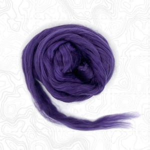 Mulberry silk top Grade A Dyed silk roving Luxury spinning fiber Nuno, wet and needle felting wool Blending, crafts, weaving Grape Purple
