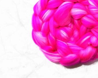 Mezclas de lana merino para mechas Lana merino para mechas Fibra de hilado mezclada Multicolor mixto Nuno húmedo Aguja para fieltrar Lana superior Frambuesa Canadá