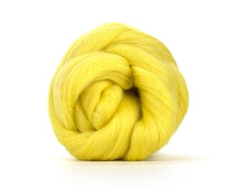 Merino wool roving Needle felting wool Spinning Fiber Combed Merino top Catkin Lemon Pale yellow