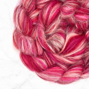Merino Silk roving - Luxury fiber blend for spinning, Weaving, Nuno wet felting, Dreadlock, Mixed colors art yarn fiber, doll hair materials
