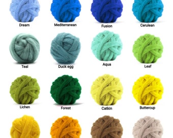 Carded Corriedale wool 0.5 oz, 1 oz Needle felting wool roving Soft spinning fiber Weaving fibers