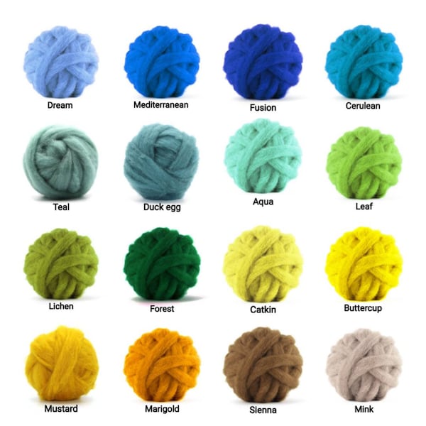 Carded Corriedale wool 0.5 oz, 1 oz Needle felting wool roving Soft spinning fiber Weaving fibers