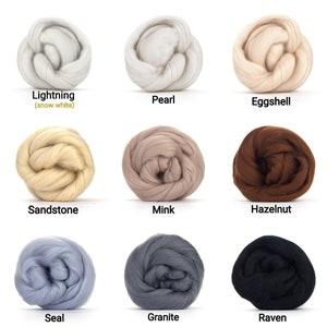 Merino wool roving 0.5 oz, 1 oz 23 micron Wet felting wool Spinning fiber Combed Merino top natural colors