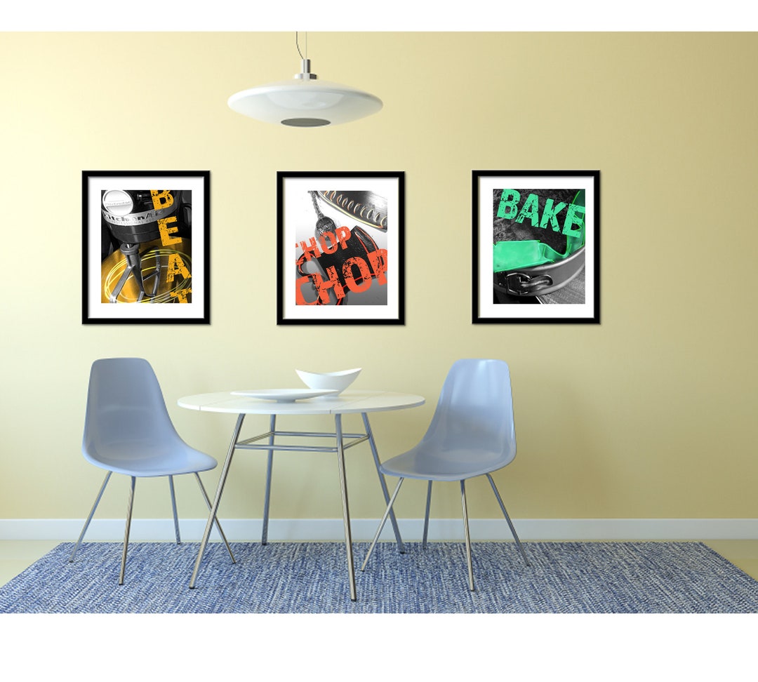 Set of Three Kitchen Wall Art 11x14 Digital Print Download Modern Decor