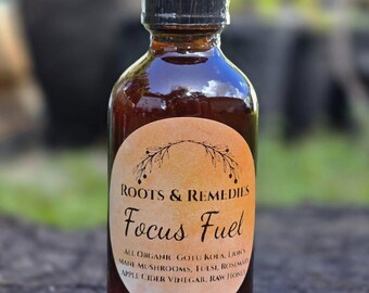 Focus Fuel, herbal tincture for cognitive function, help with brain fog, clarity, mental energy