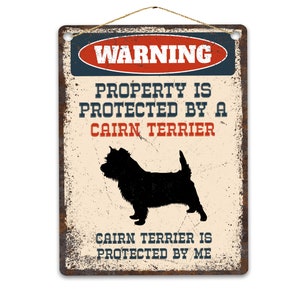 Cairn Terrier Metalen Teken, Grappige Waarschuwing Hond Teken, Rustieke Retro Verweerde Distressed Plaque, Gift Idee