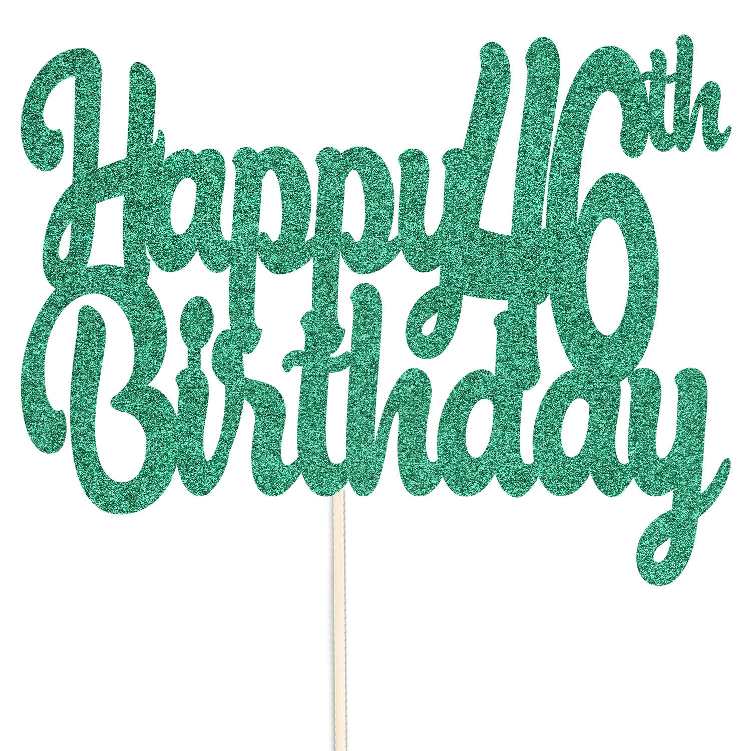 Happy 46th Birthday Glitter Cake Topper Party Celebration | Etsy