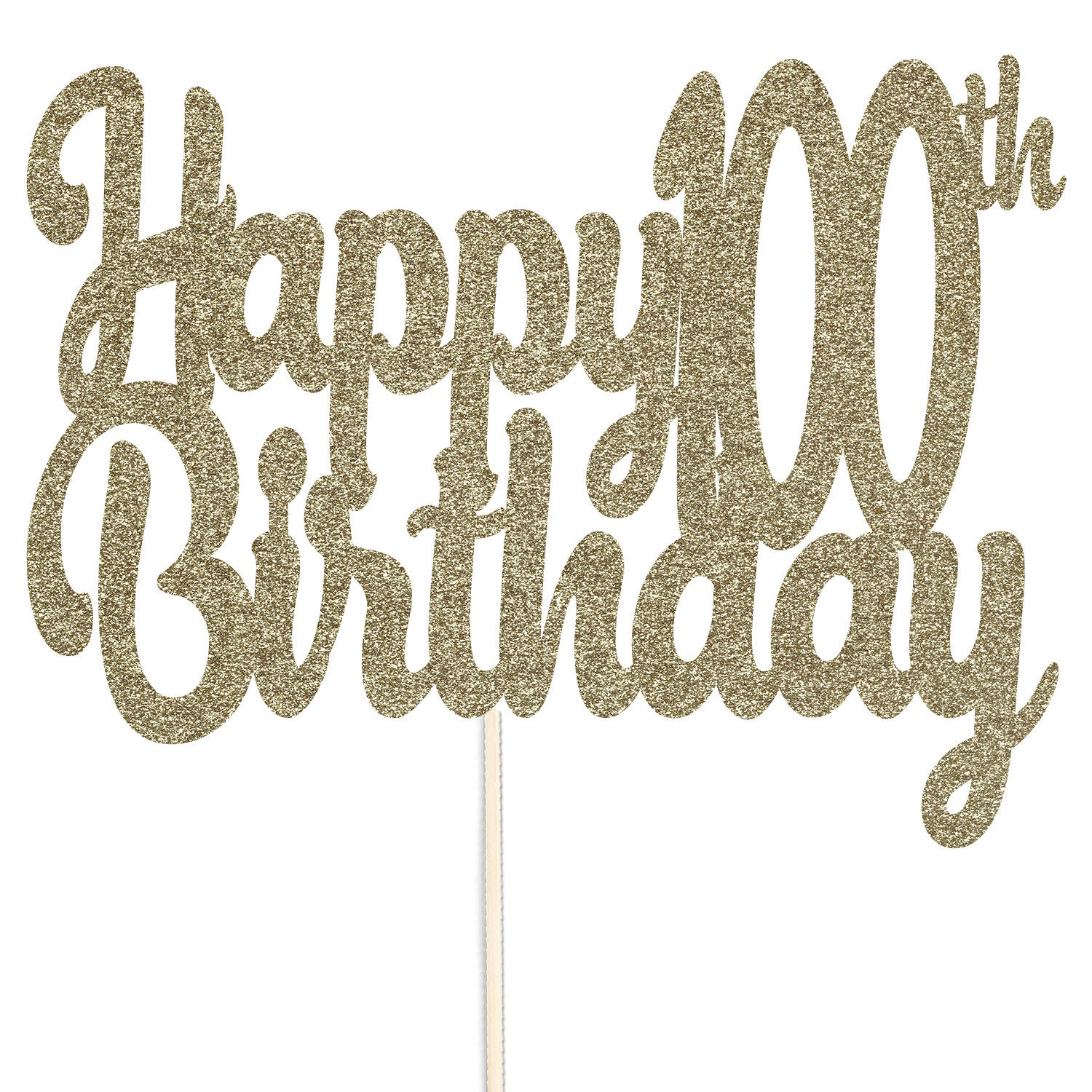Happy 100th Birthday Glitter Cake Topper Party Celebration Etsy