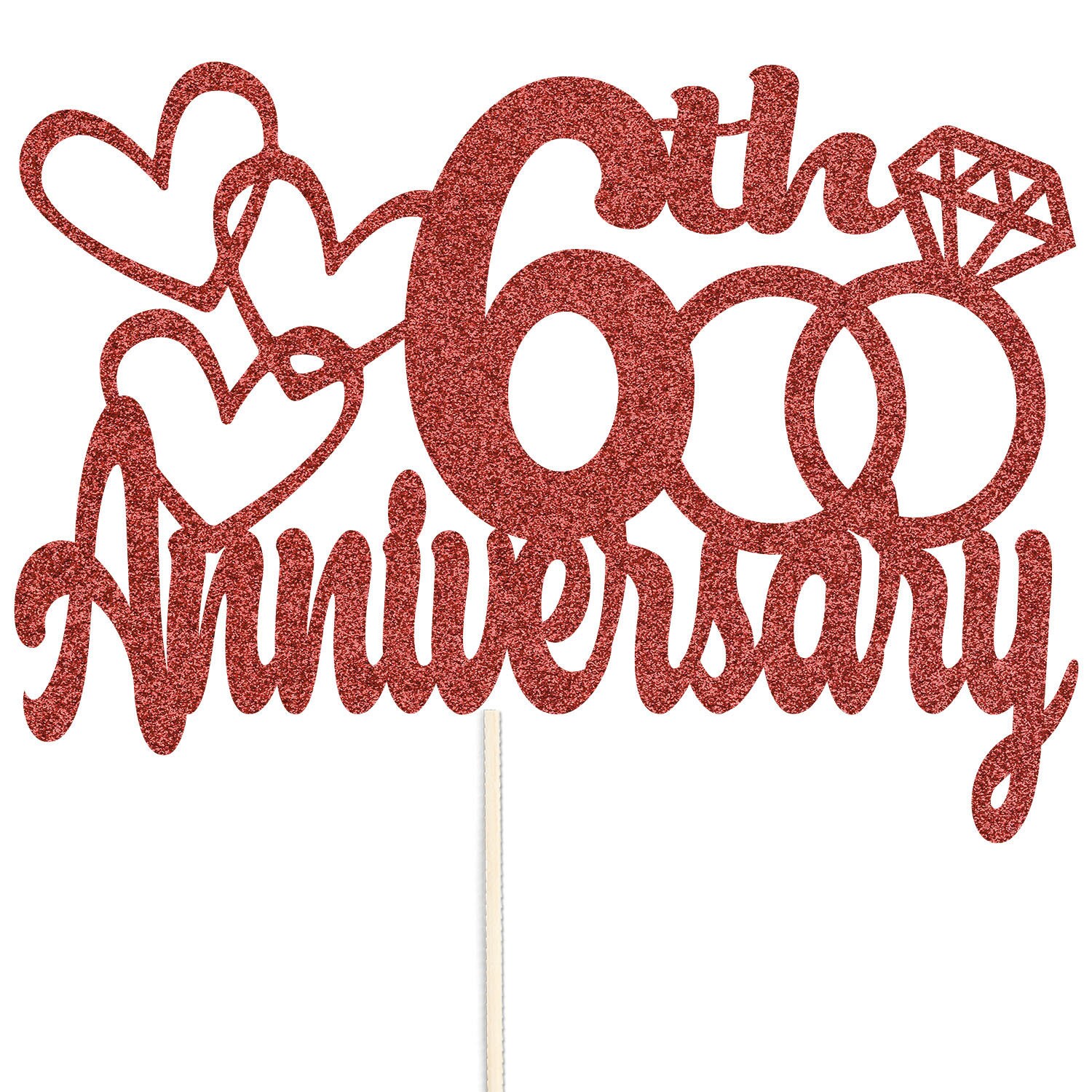 Happy 6th Anniversary Glitter Cake Topper Wedding Party Etsy