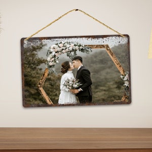Custom Photo Metal Plaque: Personalized Photo Frame for Memorable Moments | Wedding & Memorial Plaque with Customization Options