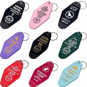 Custom Motel Keychains 100pcs - Personalized Hotel Keychains - UV Printed With Your Logo Or Text