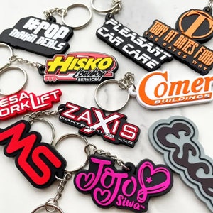 Custom Rubber Keychains - Personalized 3D PVC Soft Keychains - Promotional Business Gift & Branding Package