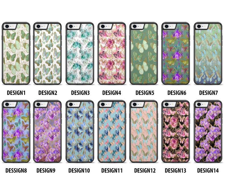 Floral Butterfly Print Phone Case TPU Shockproof For Iphone Samsung And Huawei Models