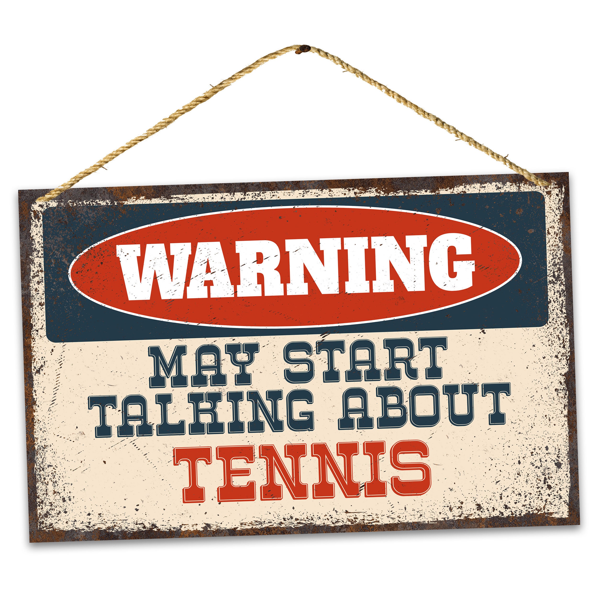 Funny Warning Table Tennis Metal Sign May Start Talking About Rustic Retro Weathered Distressed Plaque Gift Idea