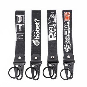 Jeep Lanyard Keychain – Black With White Logo, Fabric