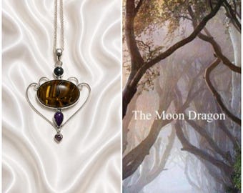 Road Opener Sacred Adornment — Silver-Plated Tiger’s Eye, Amethyst & Labradorite Pendant