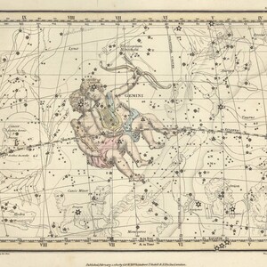 Zwillinge Konstellation digital, astrologische Zeichen, Astronomie Dekor, Konstellation Karte, Gemini Sternzeichen Download, Astrologie Geschenke, Astronomie Kunst