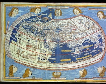 Античная карта мира Карта мира от Ptolemaeus Digital Sкачать античную карту старый винтажный знак Ancient Instant Digital
