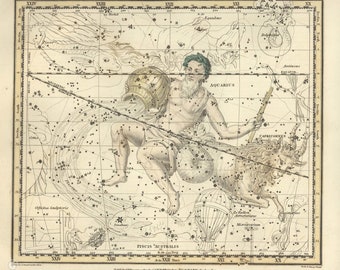 Водолей Козерог Piscis Australis Созвездие Цифровые, Астрологический знак, Астрономия Декор, Созвездие Карта, Зодиак Скачать
