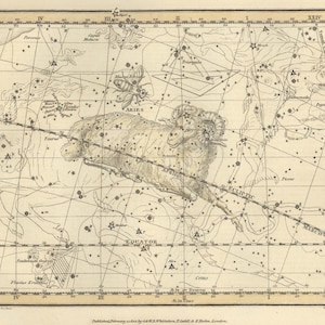Widder Konstellation digital, astrologische Zeichen, Astronomie Dekor, Konstellation Karte, Widder Sternzeichen Download, Astrologie Geschenke, Astronomie Kunst