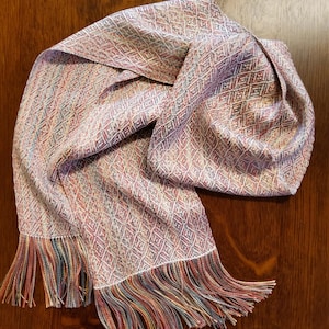 Handwoven Scarf, Silk Scarf, Pastel Scarf, Peruvian Silk, Gift for Her, Handmade, Luxury Scarf, Christmas Scarf