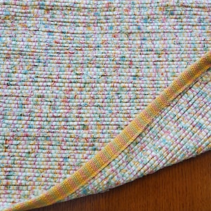 Handwoven Cotton Placemat: Striped Spring Colors, Kitchen Table Decor