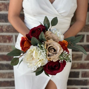 Burgundy and Burnt Orange Bouquet
